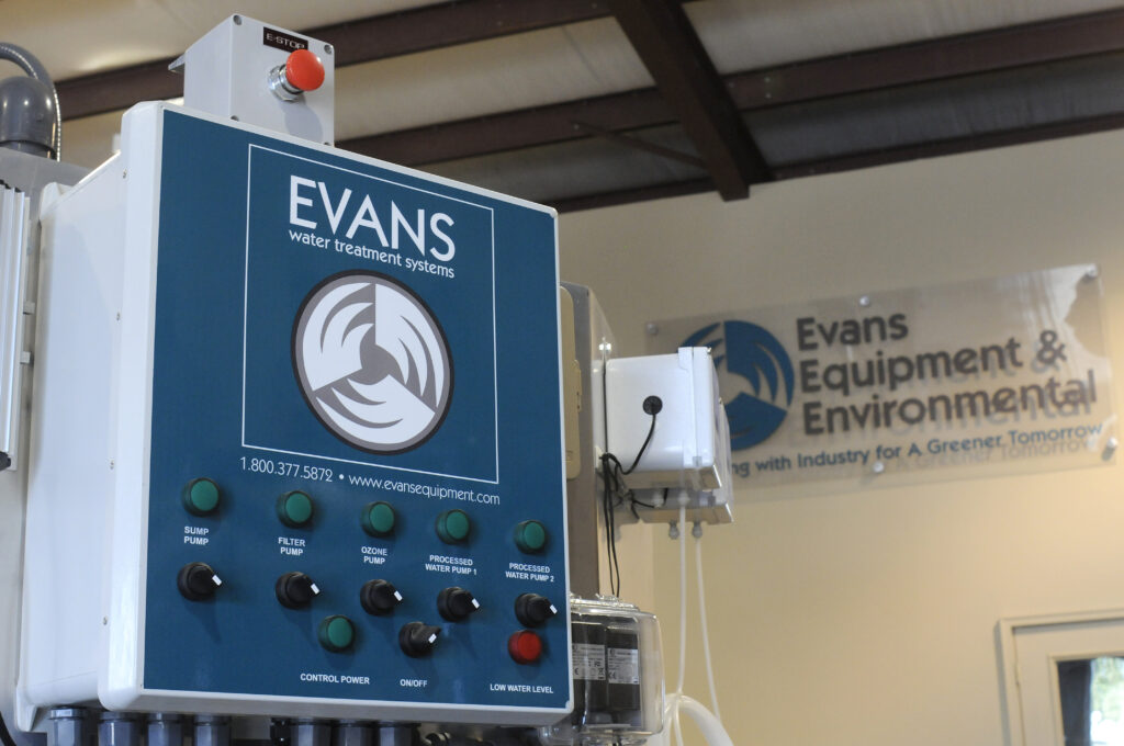 wash water treatment system process | image of water treatment system from Evans Equipment & Environmental